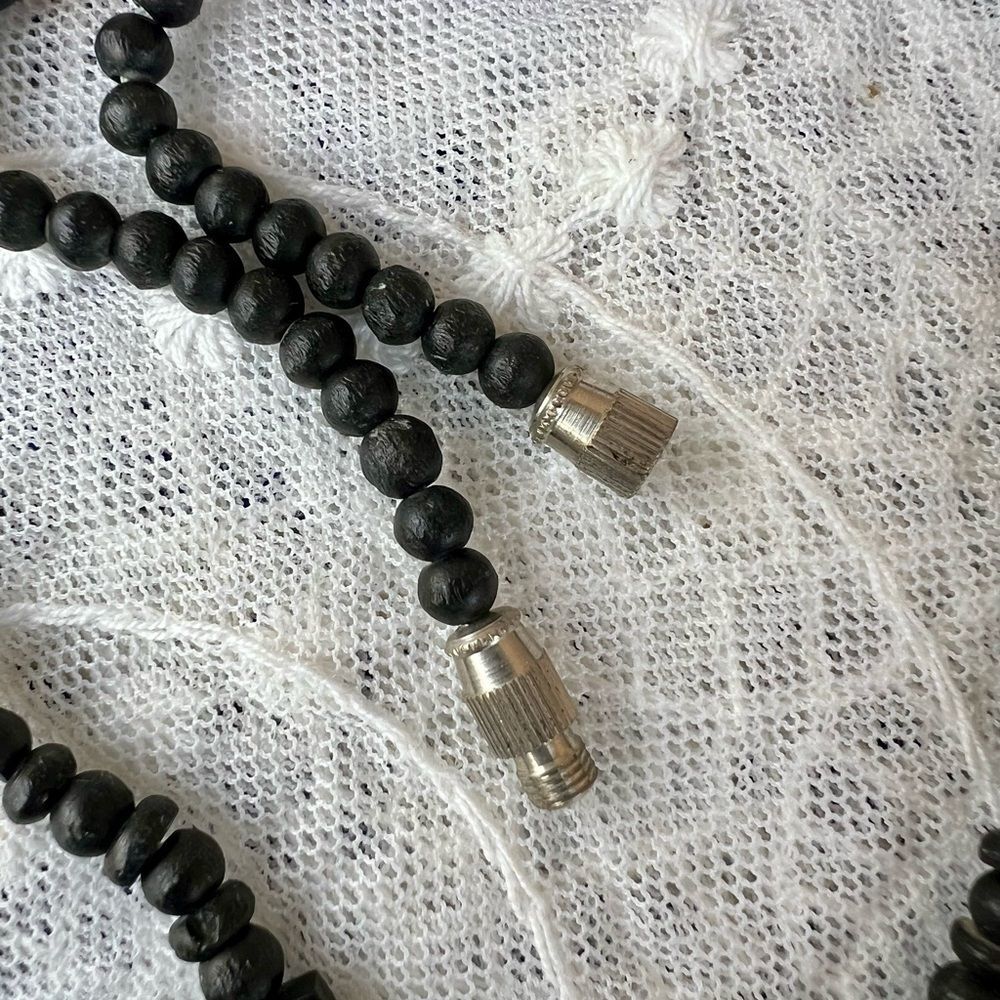 Fun Funky Black Coconut Shell Statement Necklace - Picture 4 of 7